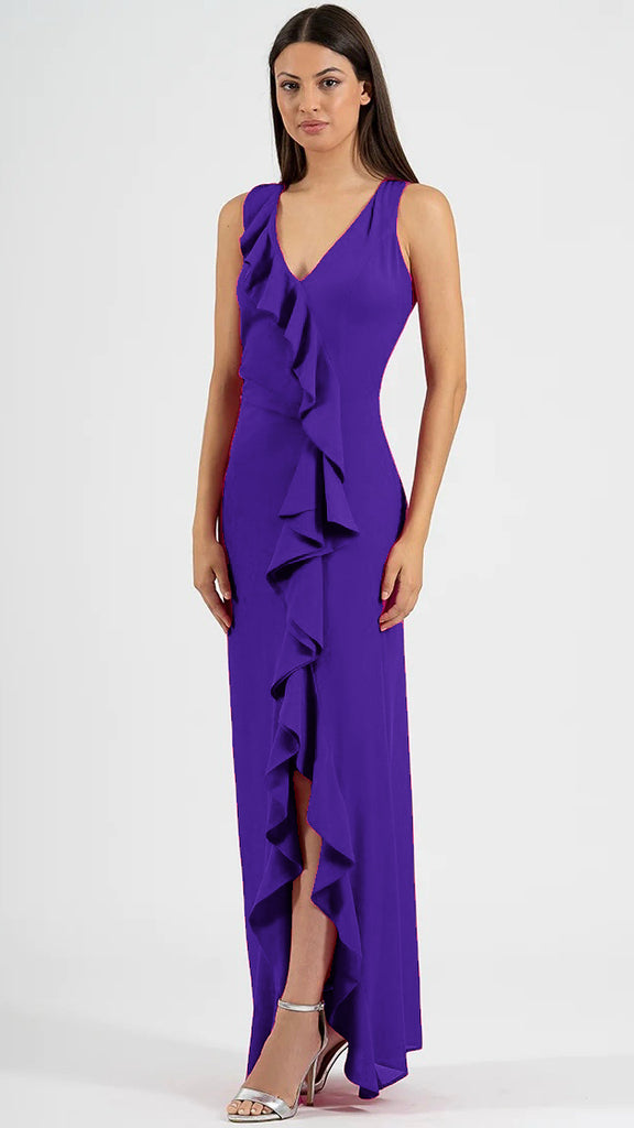 4-A2307 Matilde Purple Ruffle Dress