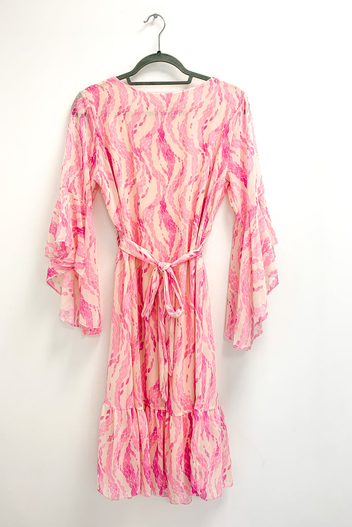 A1522 Inga Pink Print Smock Dress