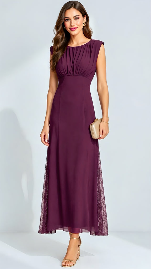 A3324 Lourdes Mesh Insert Dress