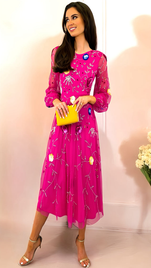 A2832 Gianna Embellished Fit & Flare Dress