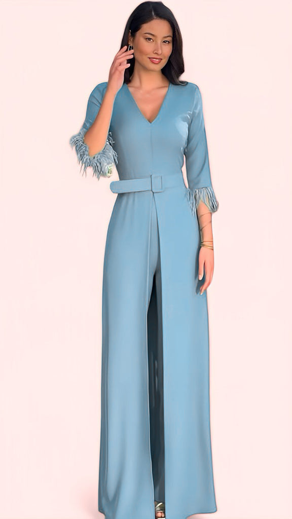 A2474 Sian Blue 2 Piece Trouser Set