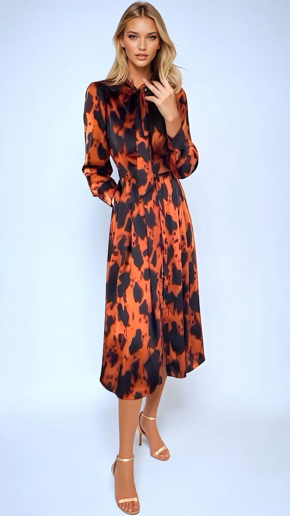 A2574 Anna Bow Tie Midi Dress