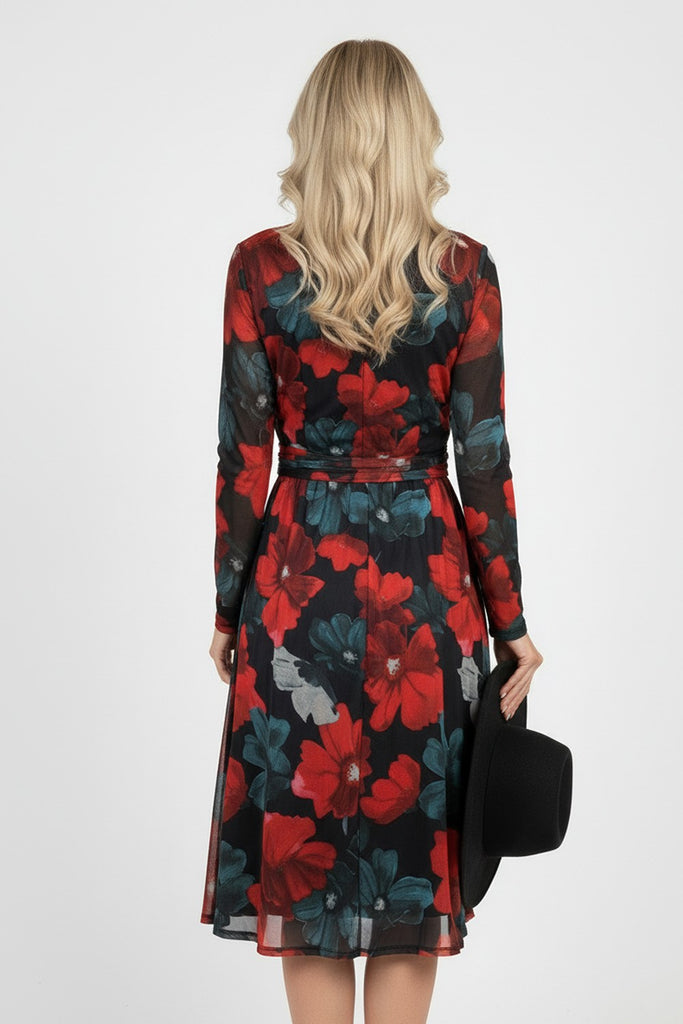 A2858 Sini Floral Print Midi Dress