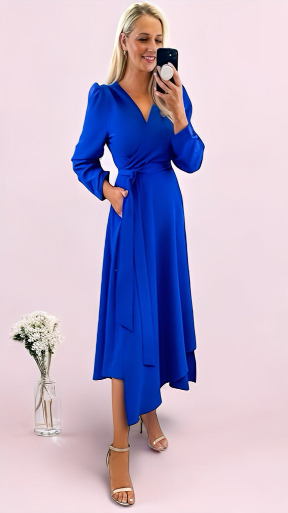 5-A2422 Sigour Royal Wrap Dress
