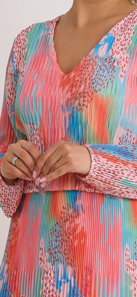 A2924 Leona Pink Print Loose Top Dress