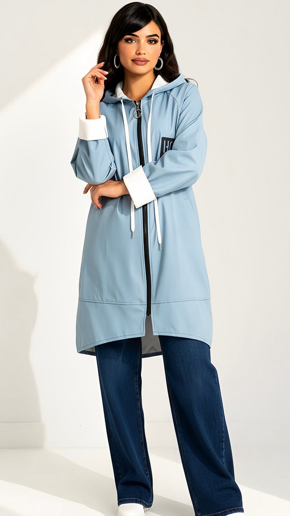 A2904 Tova Blue Oversized Raincoat
