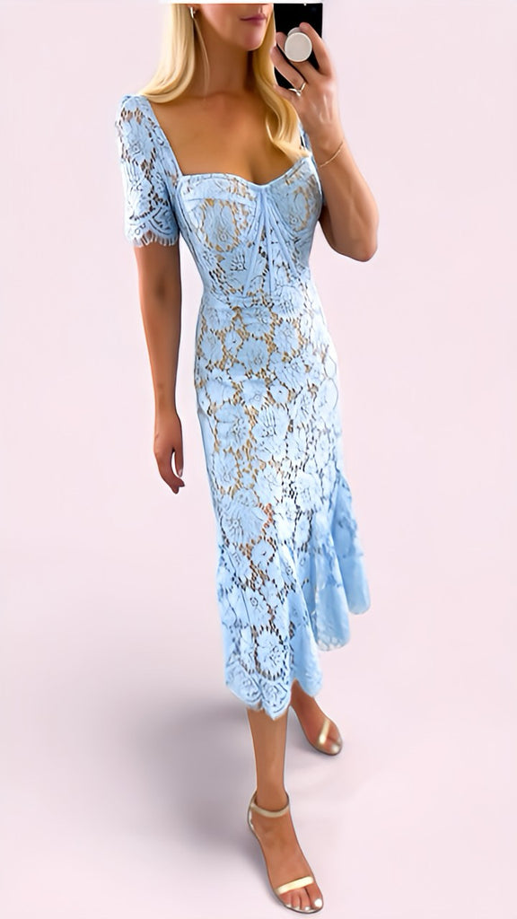 4-A2436B Cleo Blue Lace Dress