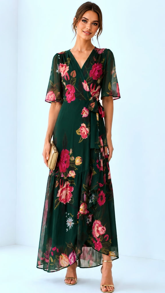 A3174 Hope & Ivy Tamra Wrap Dress
