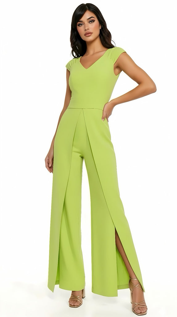 A2964B Kita Apple Green Jumpsuit Split Leg