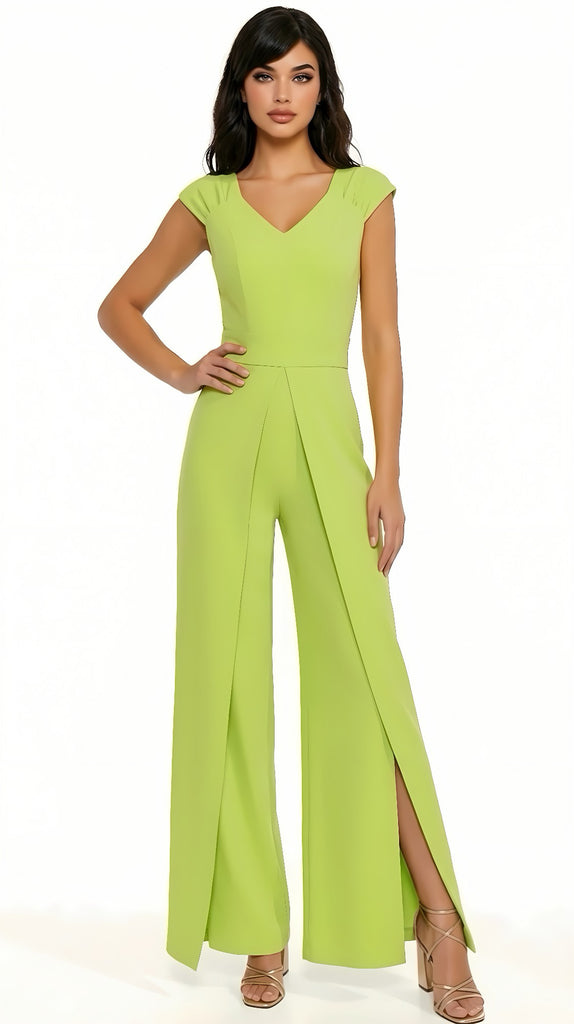 A2964B Kita Apple Green Jumpsuit Split Leg