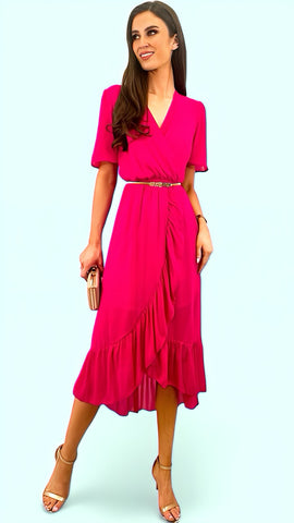 A1481 Enid Pink Print Loose Top Dress