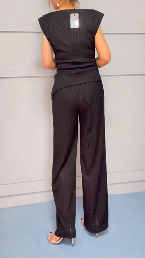 A2969 Tulsi Black Top & Pants Set