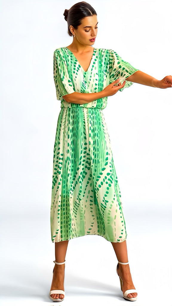 4-A2457 Mint Dotty Loose Top Dress