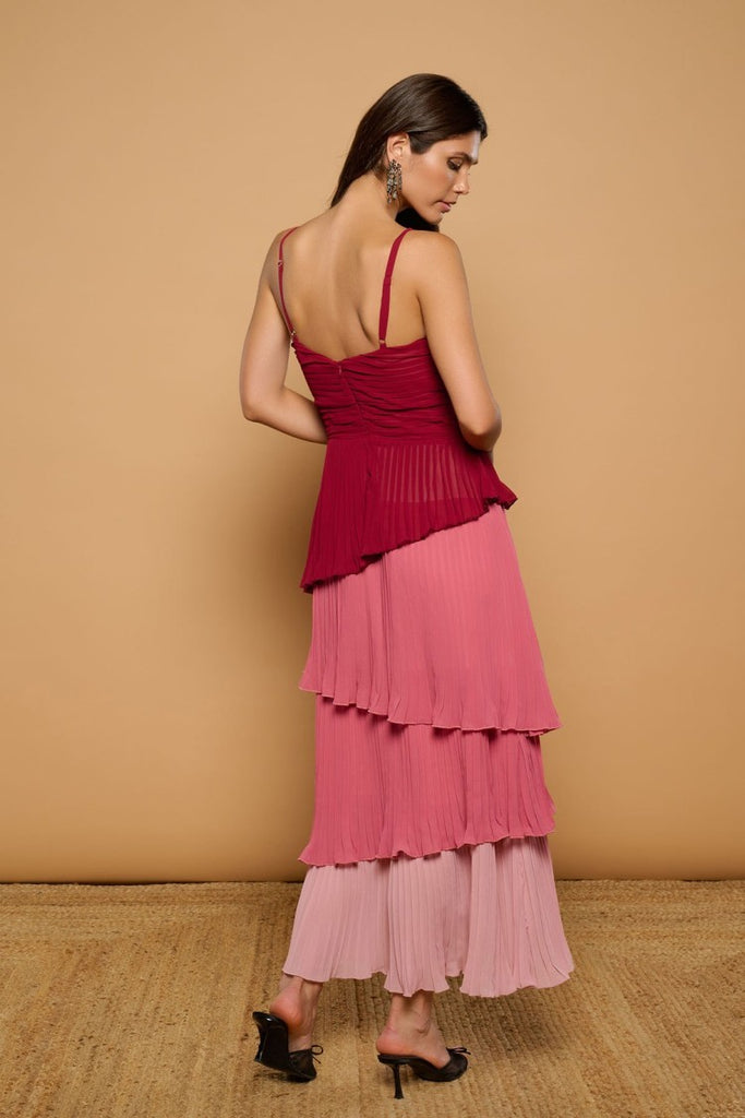 A3013 Multi Tone Ruffle Fenicia Dress