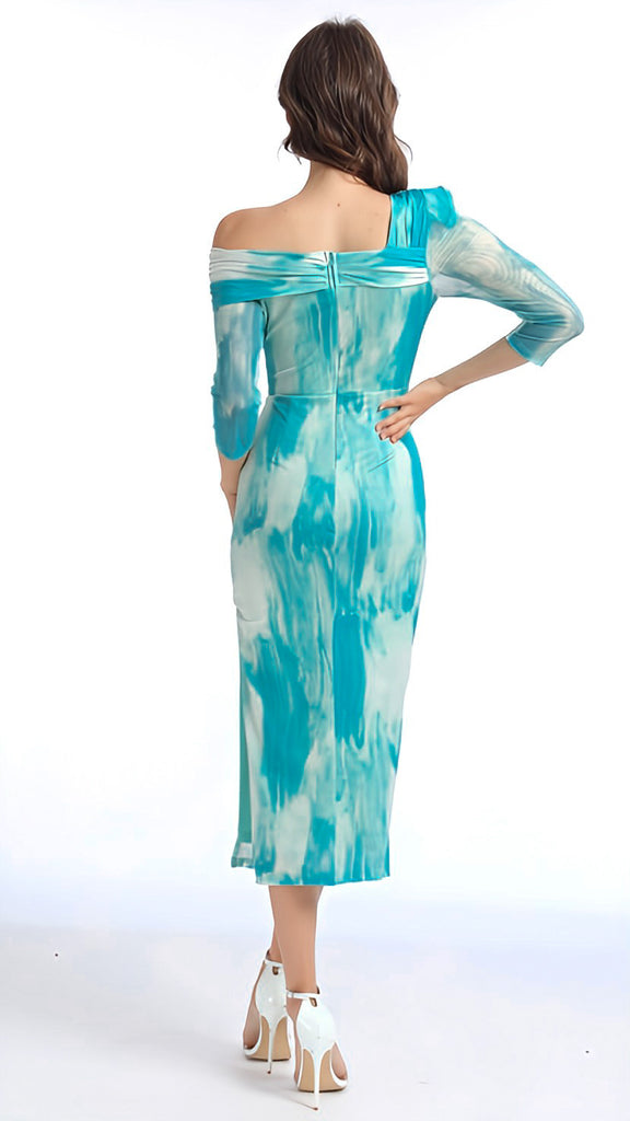 4-A2259 Leno Turquoise Print Dress