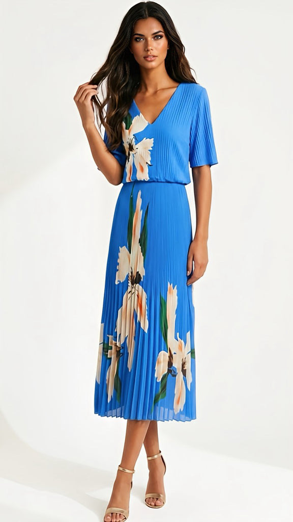 A3043 Maisy Blue Print Loose Top Dress