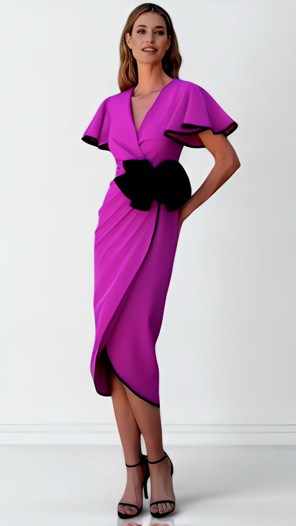 A2455 Cameron Magenta Wrap Style Dress