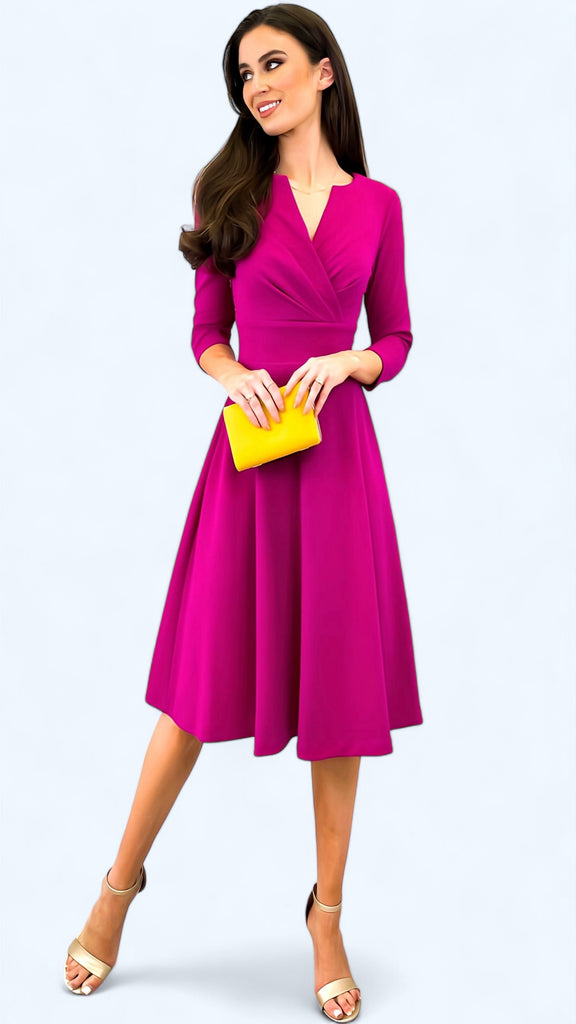 5-A1822 Jan Magenta Swing Dress