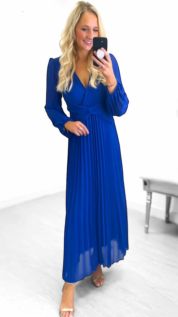 1-A2116 Valentina Royal Corset Pleat Dress