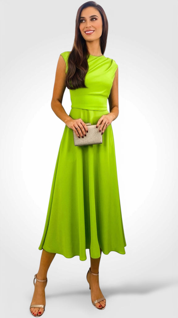 4-A2144 Caira Lime Flare Dress