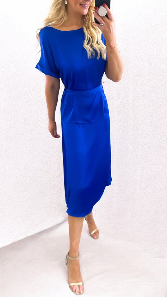 4-A2192 Royal Top & Skirt Combo