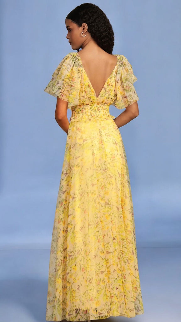 4-A2232 Mikela Floral Frill Dress