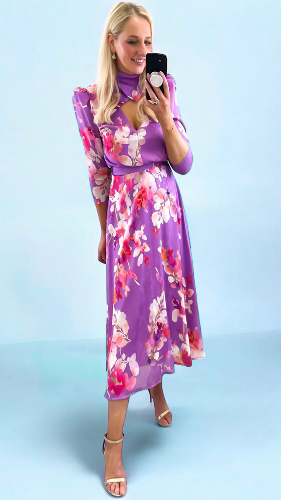 4-A2279 Georgia High Neck Dress