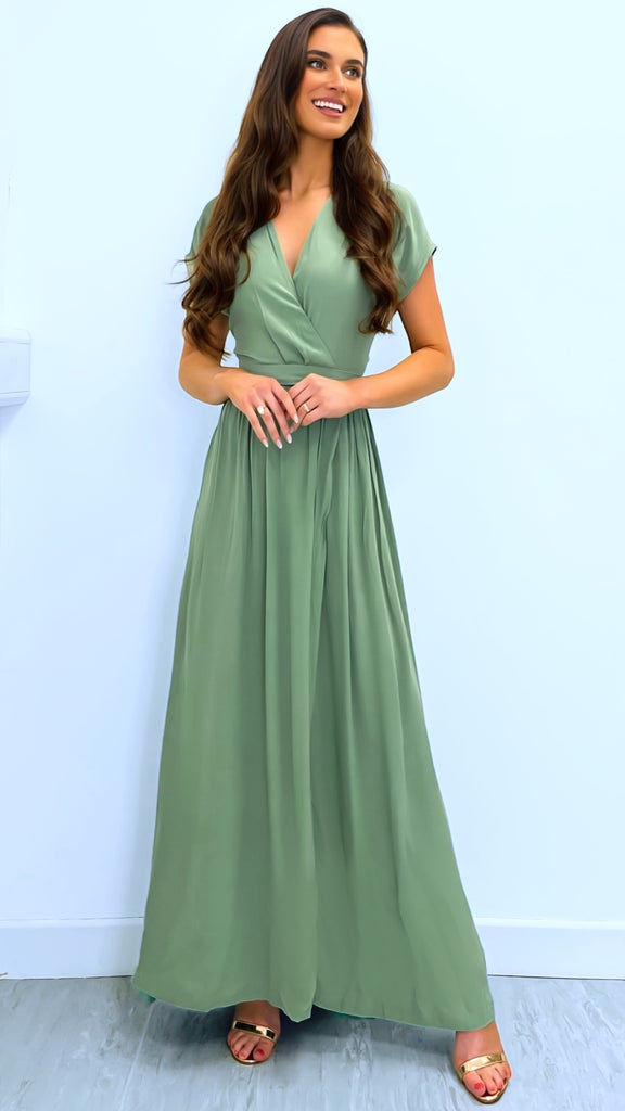 4-A2393 Khaki Jessie Maxi Dress
