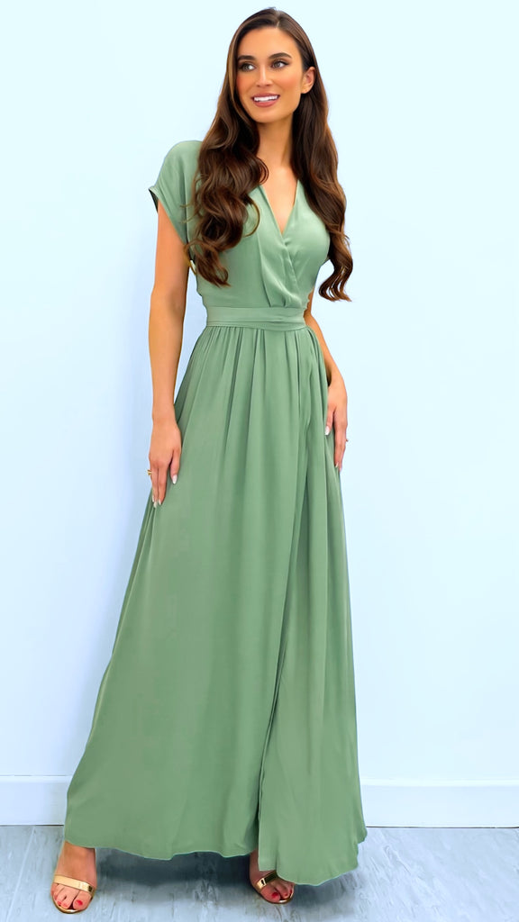 4-A2393 Khaki Jessie Maxi Dress