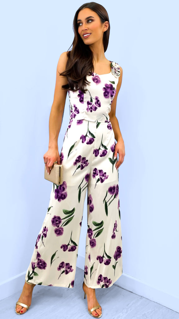 4-A2395 Adelina 2 Piece Floral Pants Set