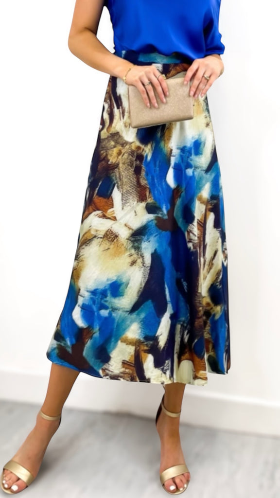 4-A2398 Frances Royal Print Skirt