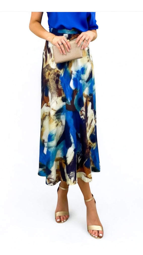 4-A2398 Frances Royal Print Skirt