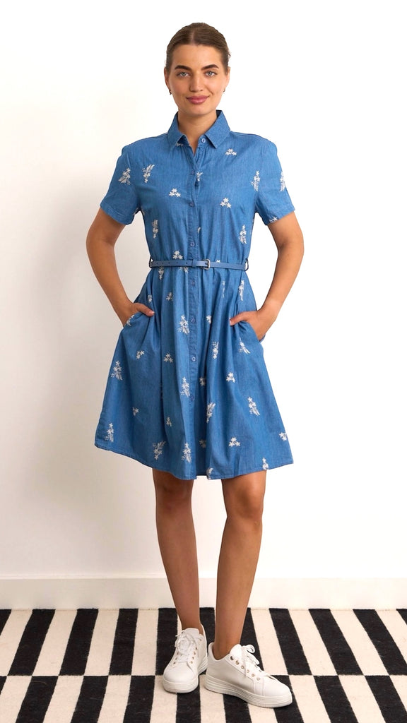 4-A2444B Jenny Denim Shirt Dress