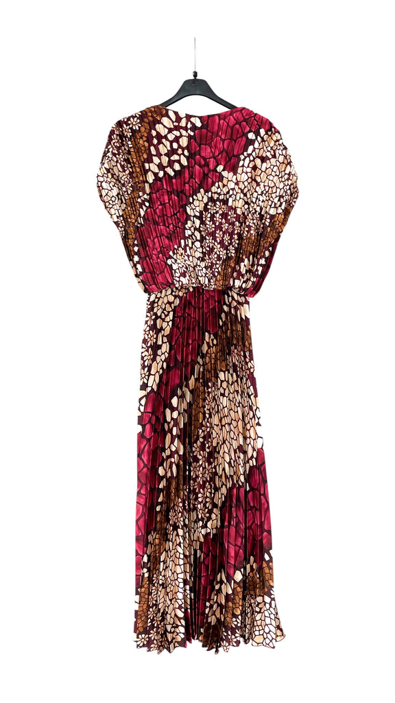 A2575 Teagan Burgundy Print Loose Top Dress