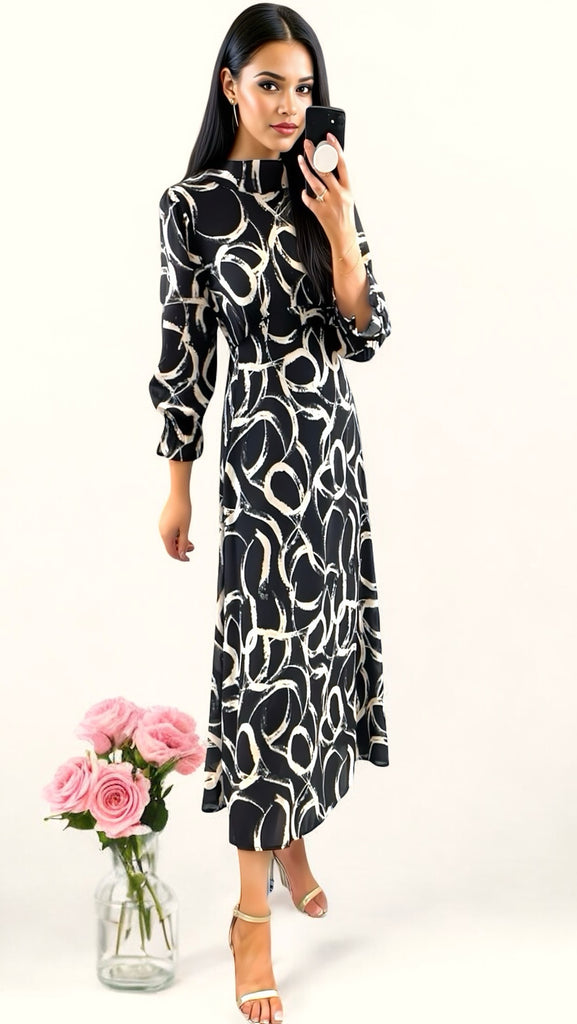 A2579 Simona Mono Midi Dress