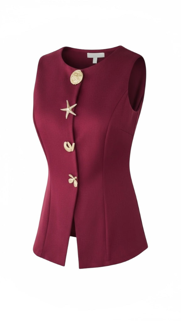 A2640 Burgundy Suede Waistcoat