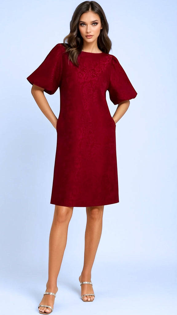A2767 Verity Burgundy Shift Dress