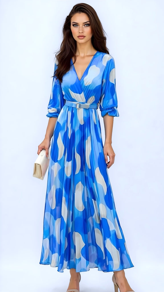 A2848 Polly Royal Print Pleat Dress