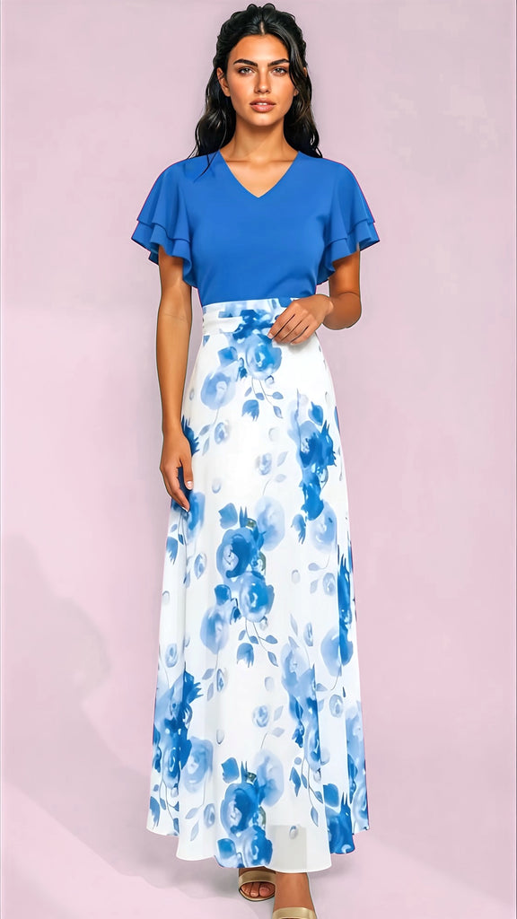 A2985 Mirelle Royal Contrast Dress