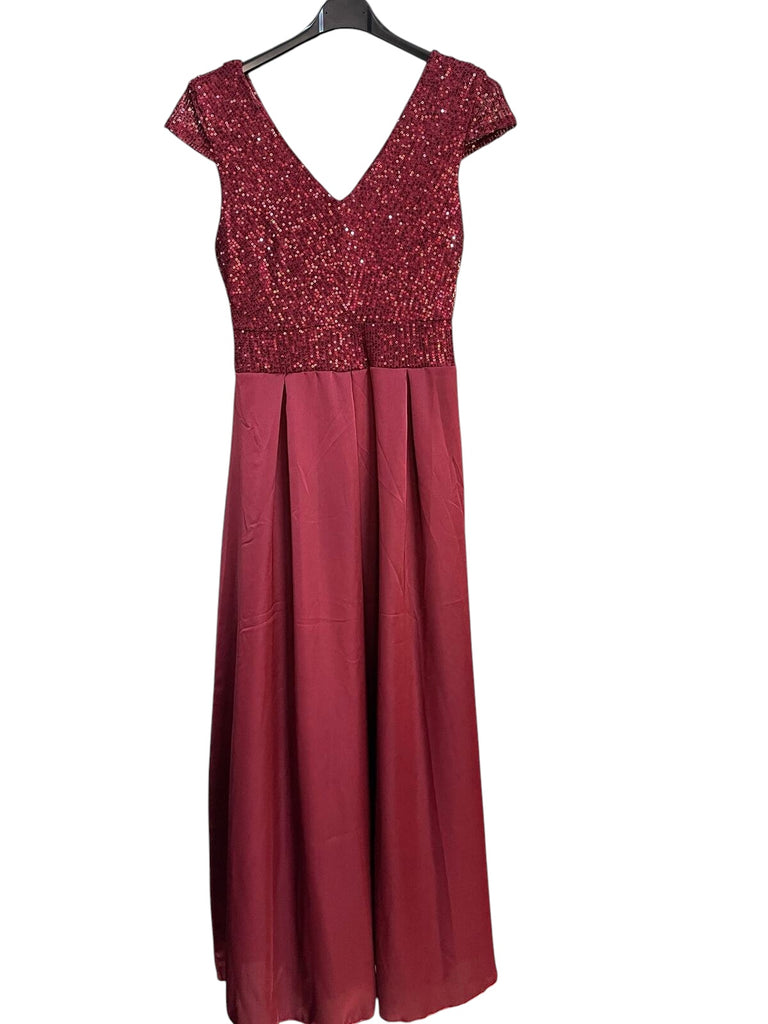 A3280 Kelli Burgundy Sequin Midi Dress