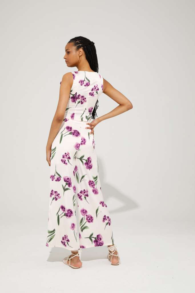 4-A2395 Adelina 2 Piece Floral Pants Set