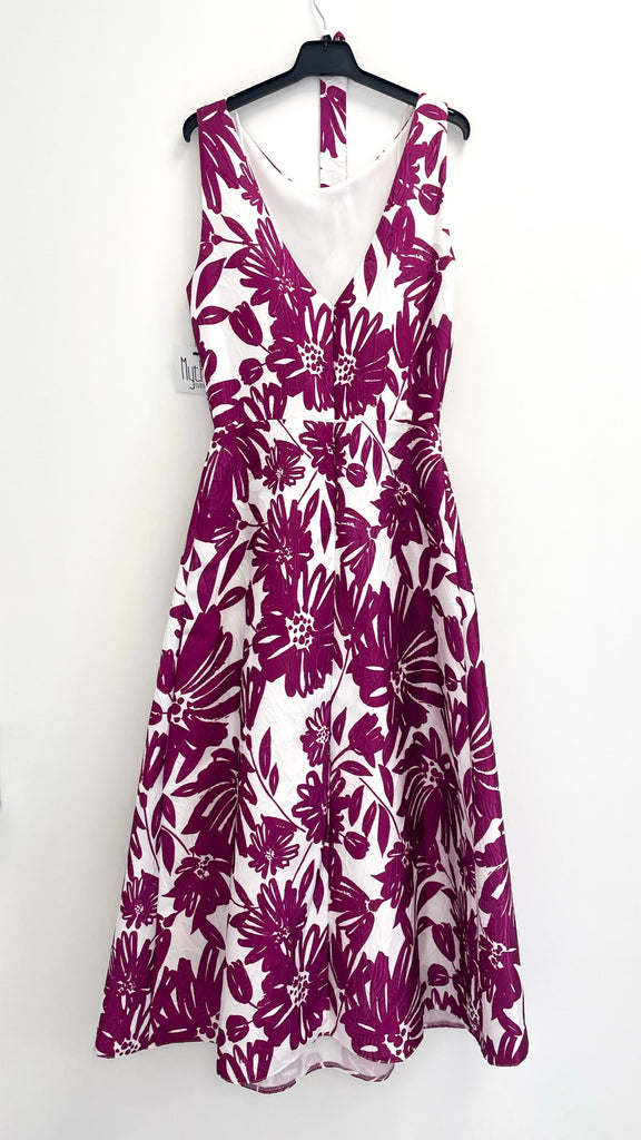 4-A2268B Valeria Purple Print Flare Dress