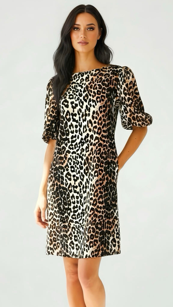 A2723 Verity Leopard Shift Dress