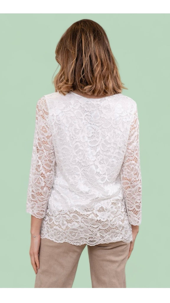 A1488 White Lace Top