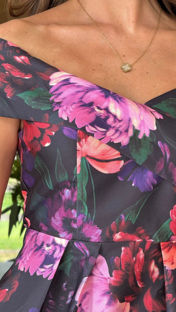 A2557 Daphne Floral Flare Dress