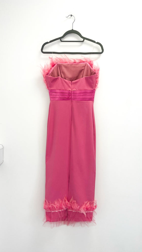 4-A2420 Gigi Pink Feather Pencil Dress