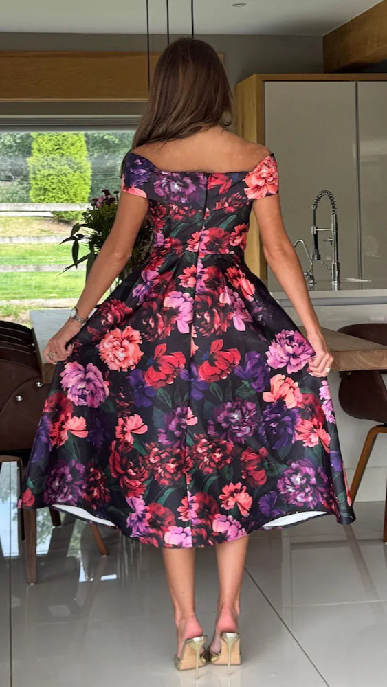 A2557 Daphne Floral Flare Dress