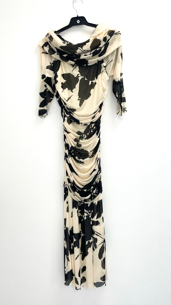 4-A2256 Shonda Mono Ruched Bardot Dress