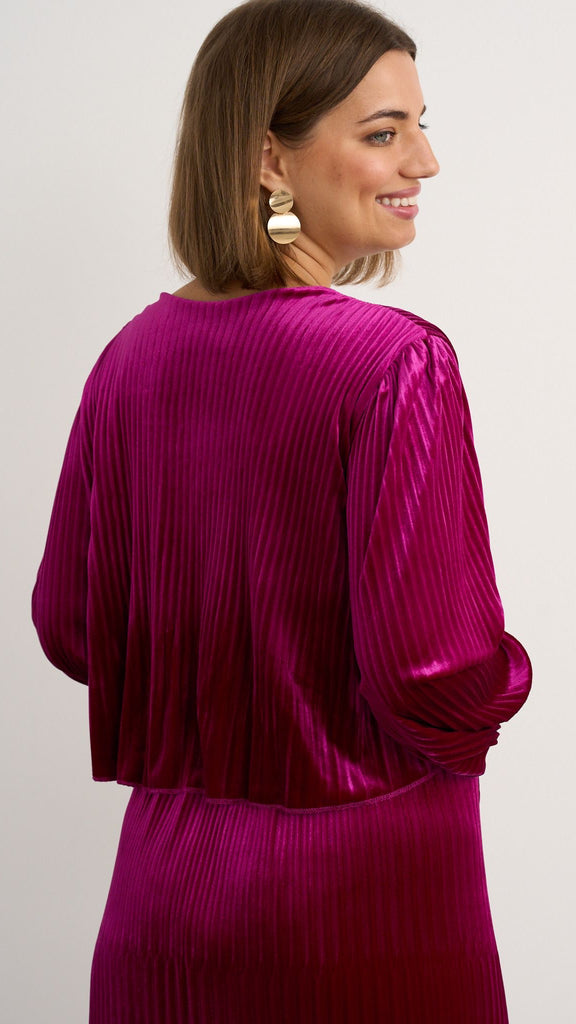 A2780 Magenta Velvet Loose Top Dress