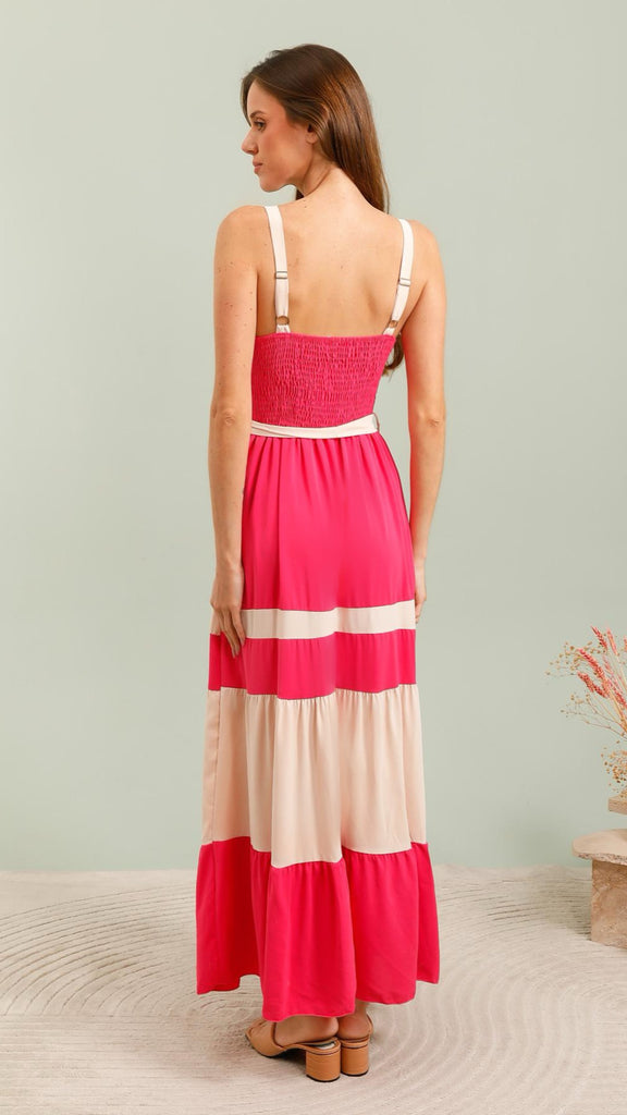 4-A2484 Nataila Flounce Maxi Dress